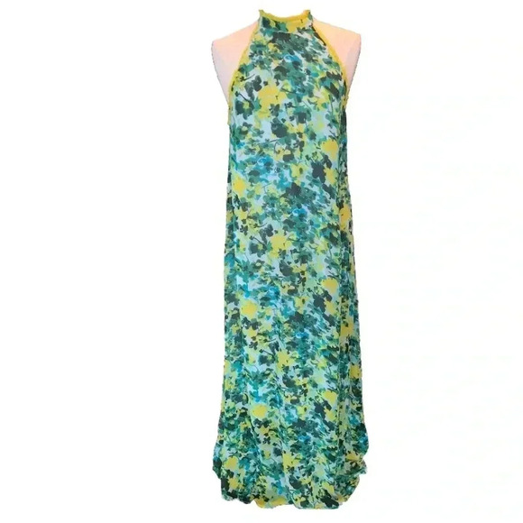 HOUSE OF HARLOW x Revolve Novia Maxi Dress Large Kelly Green & Yellow Floral - Picture 3 of 13